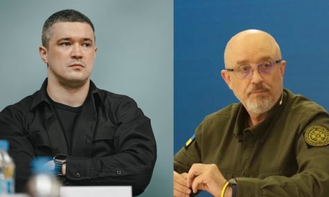 Зліва направо. Колишні міністри оборони Михайло Федоров і Олексій Резніков