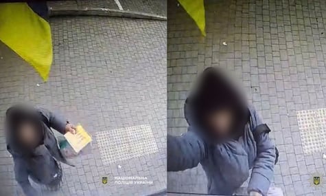 Відео з камер спостереження, на якому жінка зриває український прапор в Одесі Відео з камер спостереження, на якому жінка зриває український прапор в Одесі