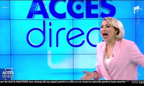 В Румынии обнаженная женщина с камнем напала на телеведущую просто в студии. Ранее ведущая жаловалась на угрозы (ВИДЕО)