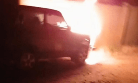 Партизаны сожгли автомобиль «кадыровцев» в Мариуполе