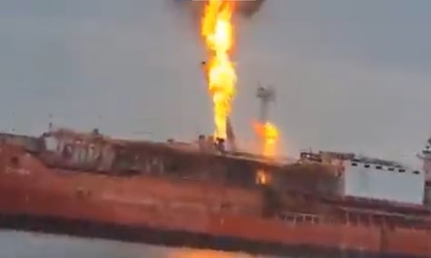 Пожежа на кораблі поблизу Ізмаїла на Одещині Пожежа на кораблі поблизу Ізмаїла на Одещині