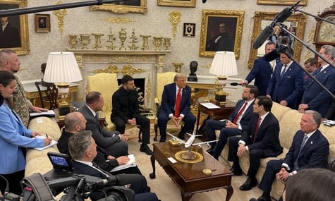 Перед зустріччю Трампа й Зеленського в Овальному кабінеті виставили мапу України: окуповані території заштриховано — BBC