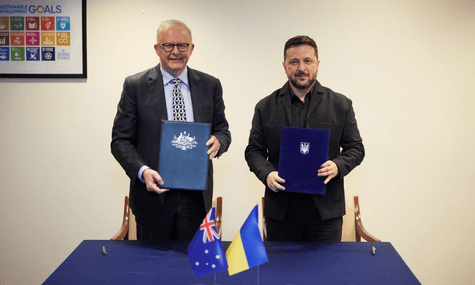 Президент України Володимир Зеленський і прем’єр-міністр Австралії Ентоні Албенізі