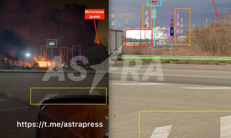 Після атаки дронів у Краснодарському краї рф спалахнула пожежа на нафтобазі