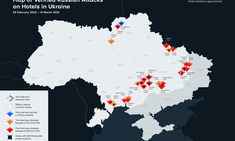Війська рф ціляться по українських готелях, щоб обмежити доступ преси до висвітлення війни — дослідження Truth Hounds та RSF