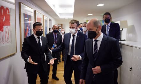 Зеленский встретился с новым канцлером Германии Олафом Шольцем и президентом Франции Макроном