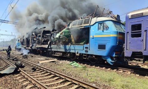 Пасажирський поїзд після атаки російського БпЛА, Запоріжжя, 18 липня 2026 року Пасажирський поїзд після атаки російського БпЛА, Запоріжжя, 18 липня 2026 року