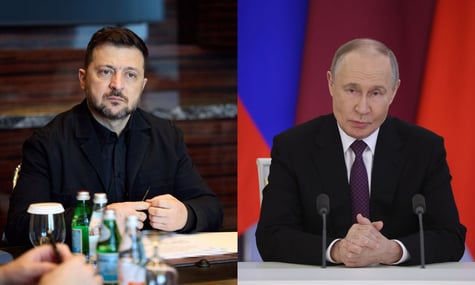 Президент України Володимир Зеленський та глава рф володимир путін