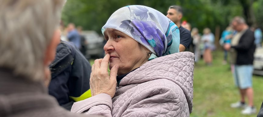 Kateryna, who survived in an apartment on the first floor of the destroyed section