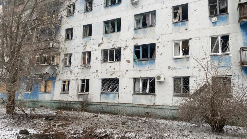 Наслідки російських обстрілів у Нікопольському районі, 12 лютого 2023 року