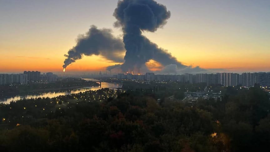Дим у Москві після удару українських безпілотників Дим у Москві після удару українських безпілотників