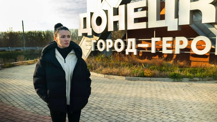 Діана Панченко під час поїздки в окупований Донецьк