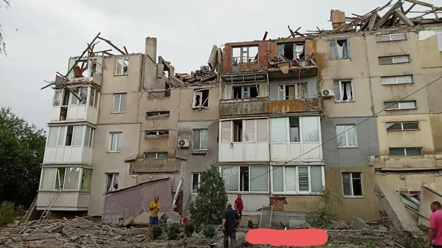 Наслідки російського обстрілу селища Кам'янка на Запоріжжі, 26 серпня 2022 року