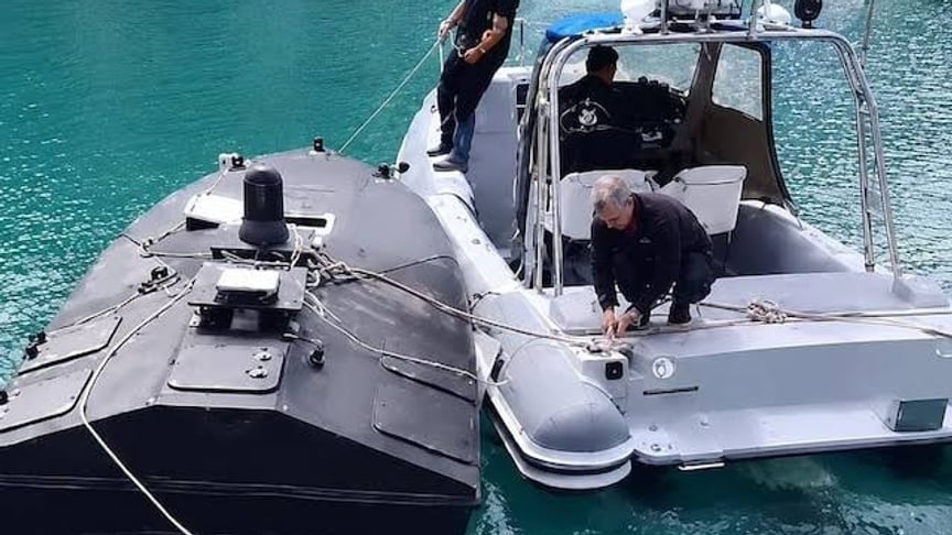 Морський дрон, який виявили біля Лефкади Морський дрон, який виявили біля Лефкади