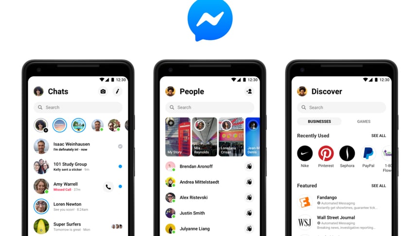Навігаційні панелі Messenger