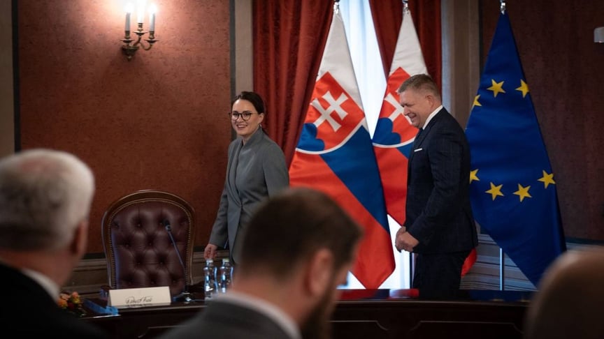 Прем’єр-міністерка України Юлія Свириденко під час зустрічі зі словацьким колегою Робертом Фіцо