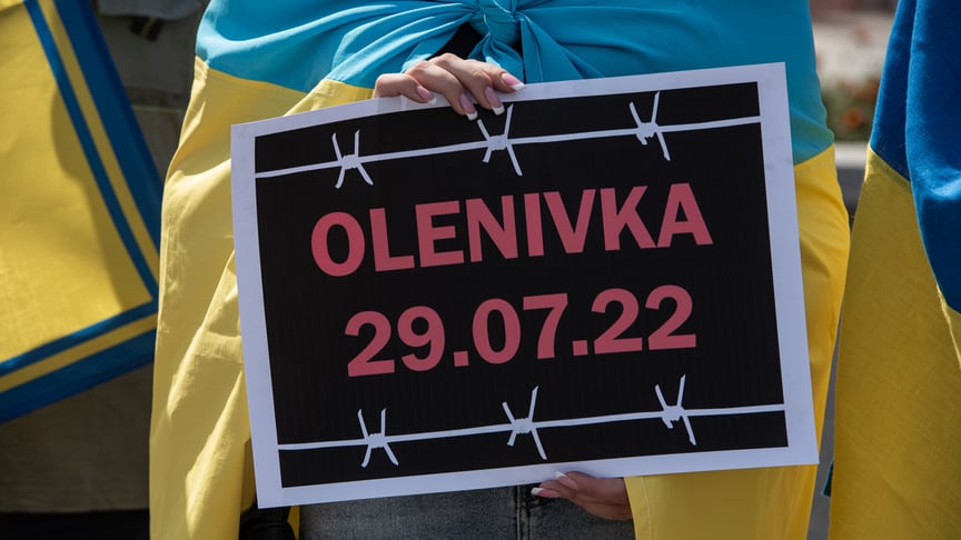 Акція на підтримку бійців батальйону «Азов» після обстрілу в’язниці в Оленівці. Житомир, 1 серпня 2022 року