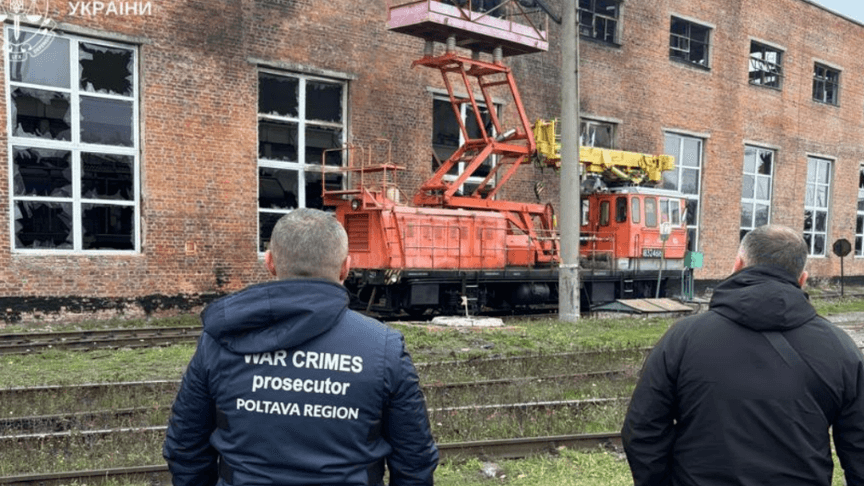 Наслідки удару по депо у Полтавській області