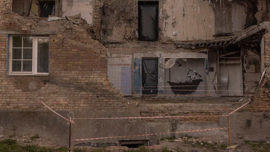 Мурал Бенксі в Горенці на Київщині