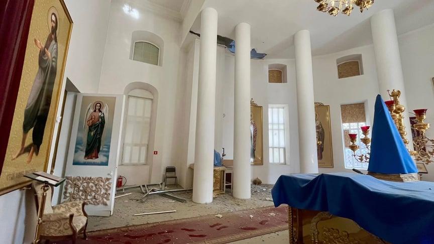 Успенський собор УПЦ після обстрілу