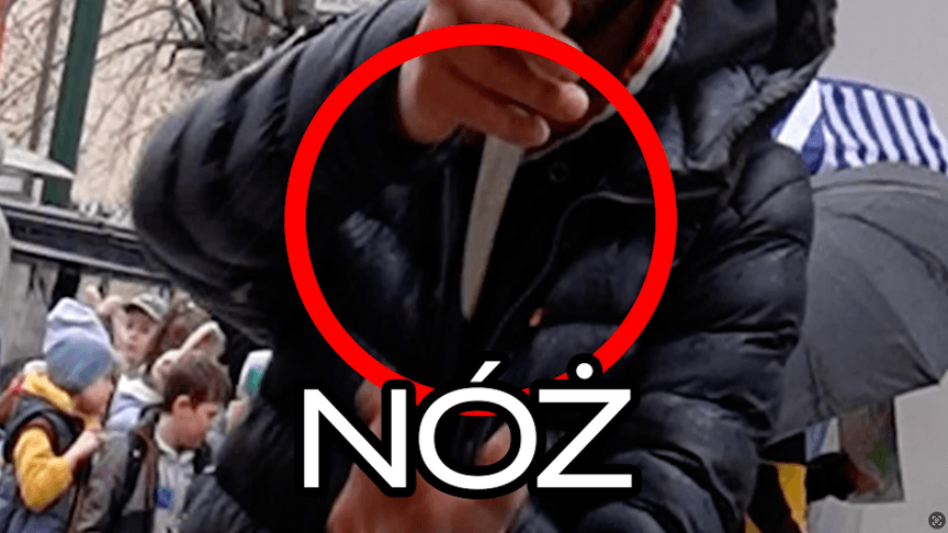 Ніж, який чоловік дістав перед польськими блогерами