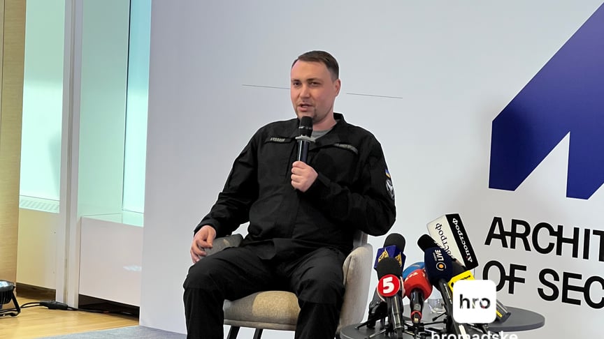Керівник Офісу президента України Кирило Буданов під час виступу на форумі «Архітектура безпеки», Київ, 1 червня 2026 року