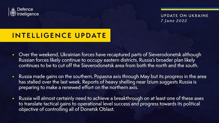Occupiers' offensive on Popasna axis stalls, Ukraine reclaims part of Severodonetsk — UK intel