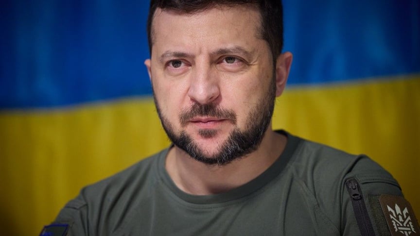 Владимир Зеленский во время выступления перед парламентом Словении, 8 июля 2022 года