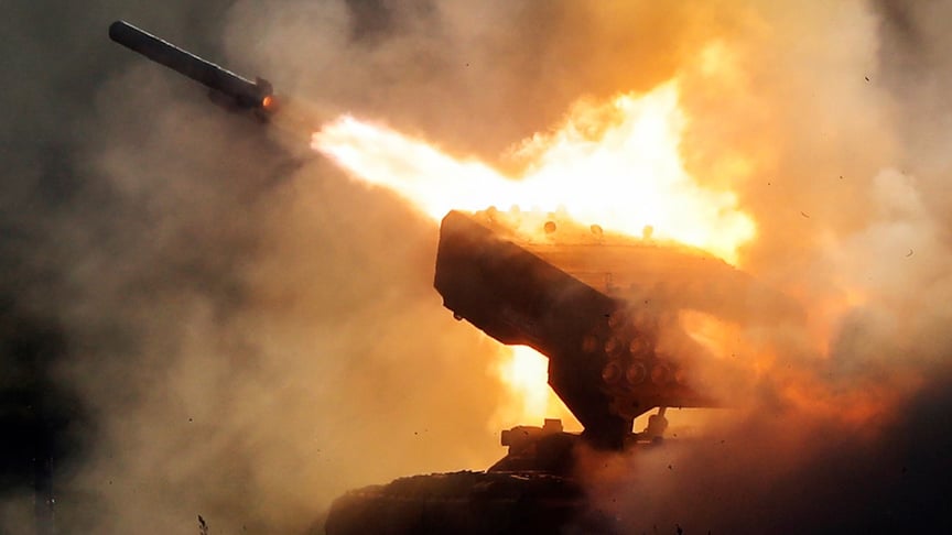 Cистема ТОС-1А «Солнцепек» на военной выставке под Москвой, 21 августа 2018 года