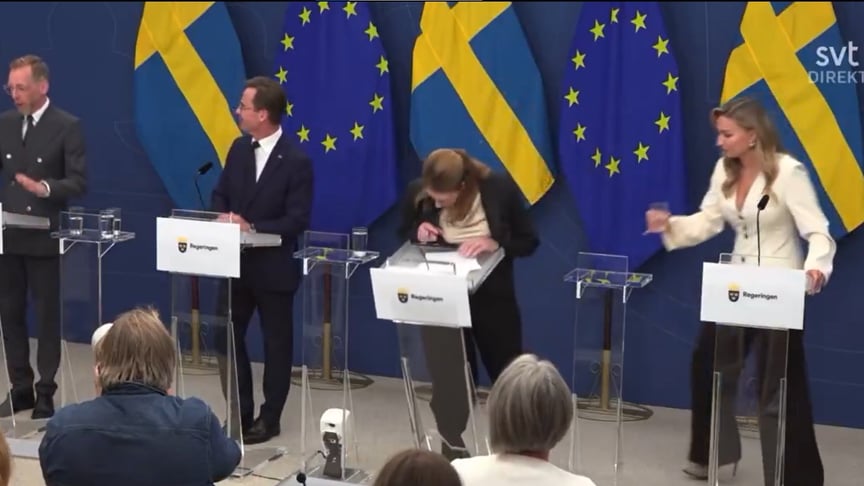 Елізабет Ланн непритомніє під час пресконференції Елізабет Ланн непритомніє під час пресконференції