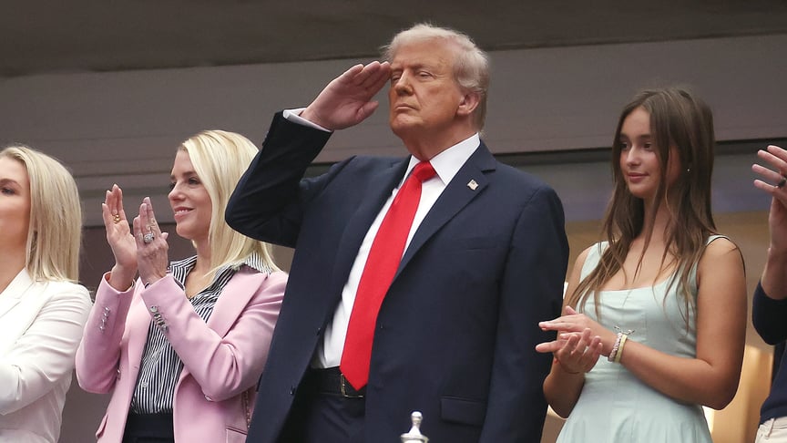Президент США Дональд Трамп під час фіналу US Open Президент США Дональд Трамп під час фіналу US Open