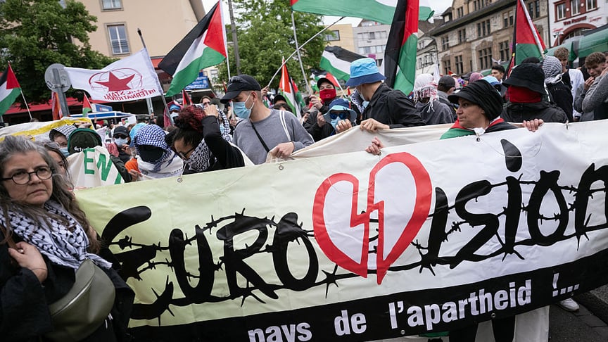 Протестувальники бойкотують участь Ізраїлю у Євробаченні 17 травня 2025 року