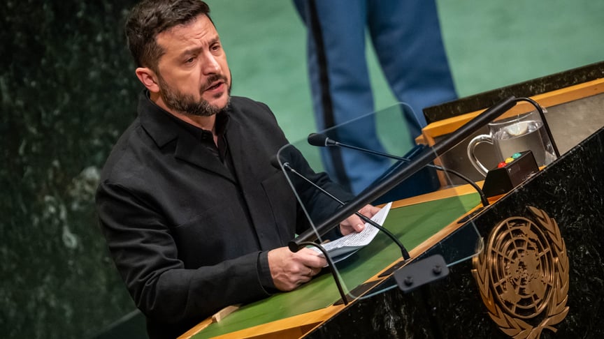 Президент України Володимир Зеленський Президент України Володимир Зеленський під час виступу на Генасамблеї ООН у Нью-Йорку, 23 вересня 2026 року