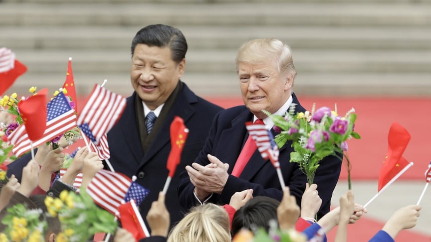Президент США Дональд Трамп та глава Китаю Сі Цзіньпін під час зустрічі 9 листопада 2017 року