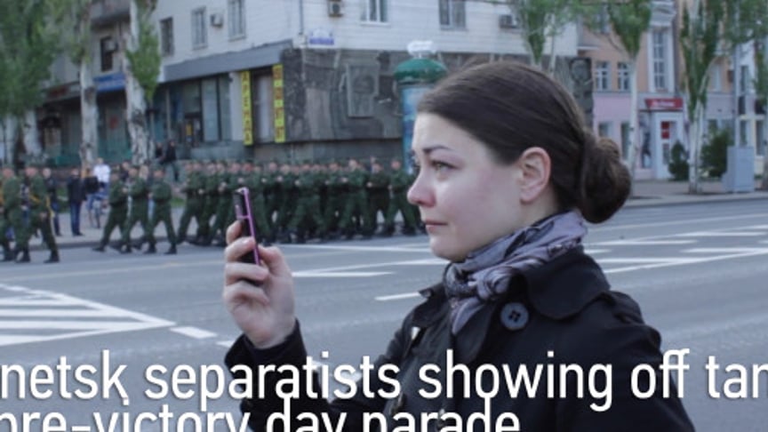 Donetsk Separatists Showing Off Tanks In Pre-Victory Day Parade
