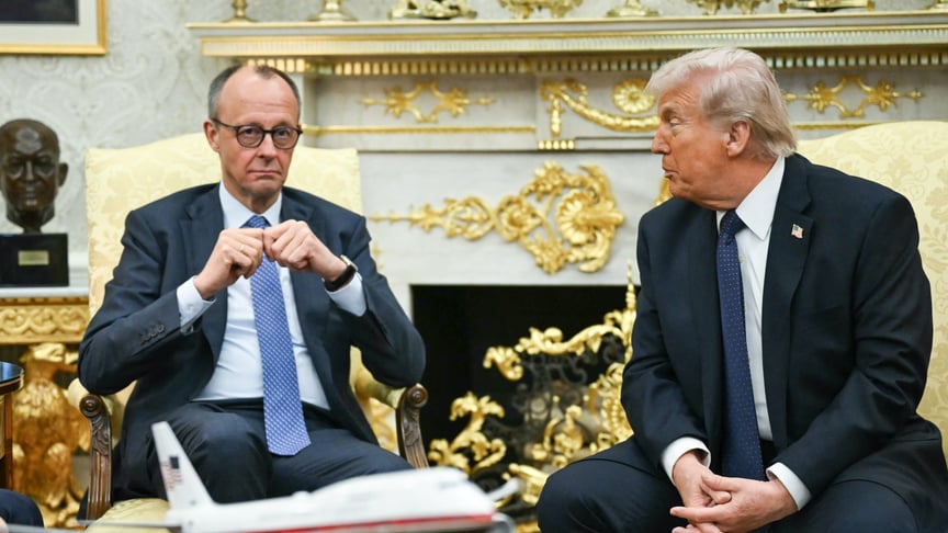 Канцлер Німеччини Фрідріх Мерц та президент США Дональд Трамп у Білому домі, 3 березня 2026 року