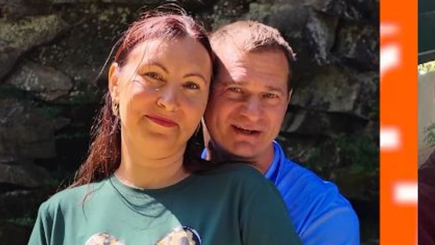 Військовий 108-ї бригади ТрО Олег Баштовий з дружиною