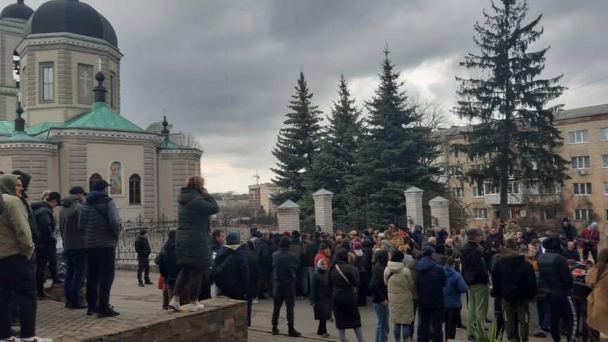 Акція під Свято-Покровським кафедральним собором УПЦ МП у Хмельницькому, 2 квітня 2023 року