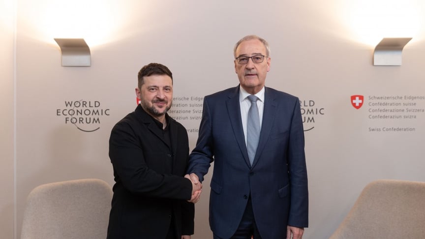 Президент України Володимир Зеленський та президент Швейцарії ГІ Пармелін