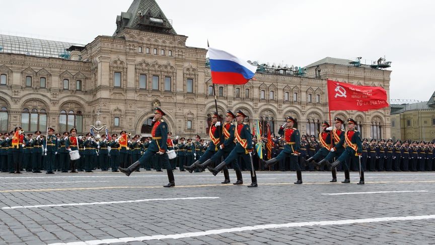 Ілюстративне фото. російські військові на параді з нагоди 9 травня