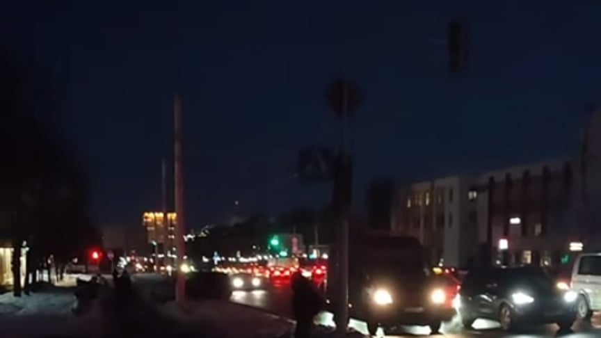 Партизанський проспект у Мінську ввечері 4 лютого