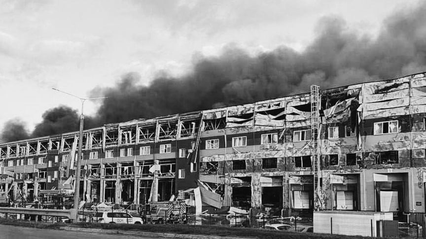 Склад видавництва «Книголав», пошкоджений російським обстрілом, 19 липня 2026 року