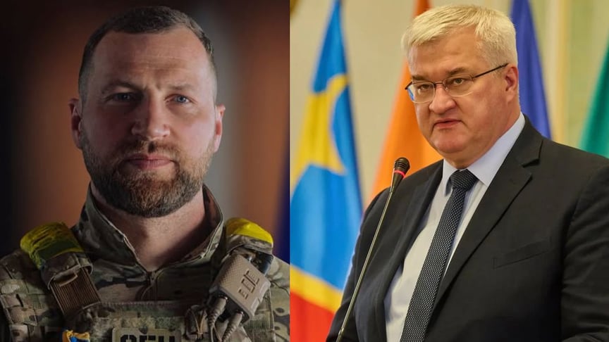 Зліва направо. Т.в.о міністра оборони Євгеній Хмара і т.в.о міністра закордонних справ Андрій Сибіга