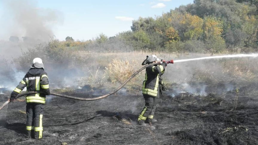 Ликвидация пожара в Луганской области