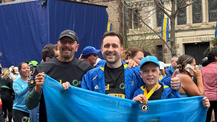 Роман Олексів на Бостонському марафоні