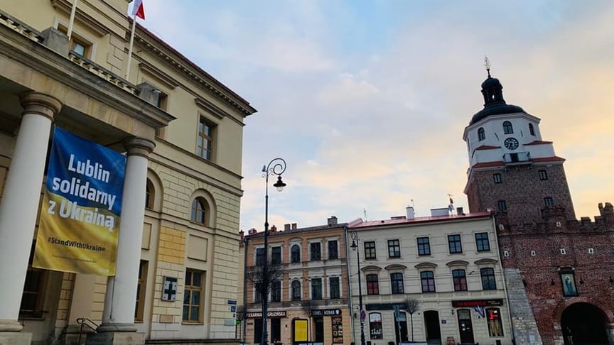 Ратуша в польському місті Люблін, 2022 рік Ратуша в польському місті Люблін, 2022 рік
