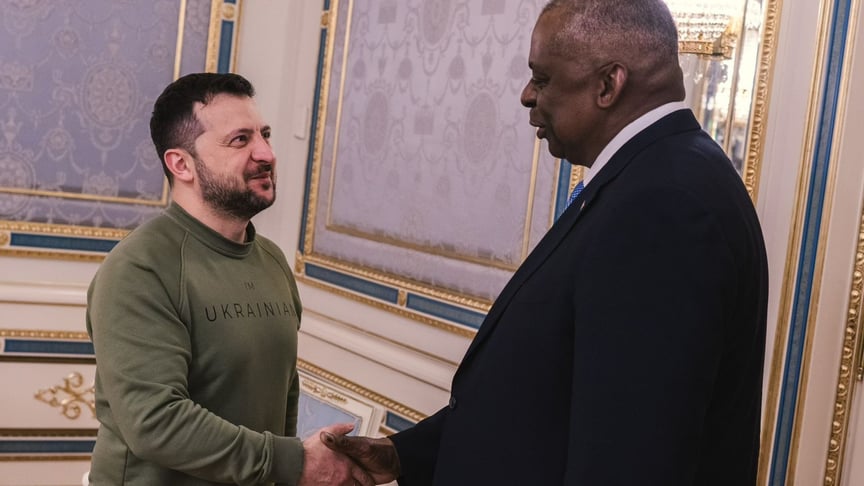 Президент України Володимир Зеленський та міністр оборони США Ллойд Остін