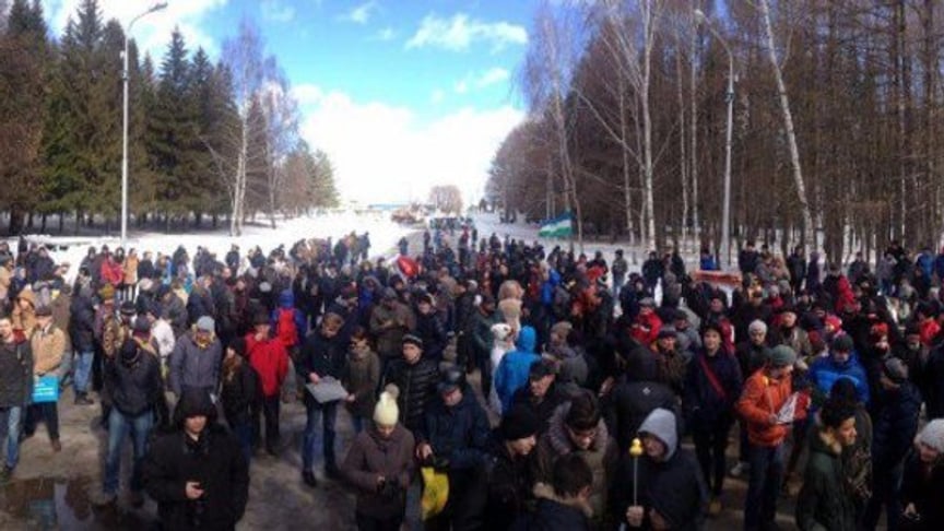 Protesters rally in Russian city Ufa
