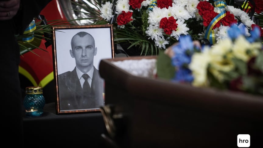 Прощание со спасателем Александром Зибровым, погибшим от повторного российского удара, 28 января 2026 года