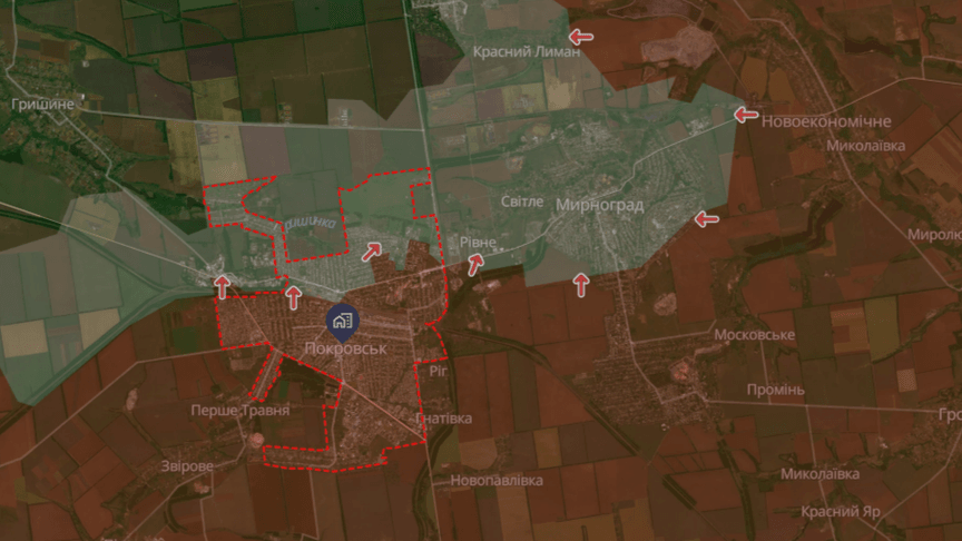 Ситуація в районі Покровська і Мирнограда станом на 27 грудня 2025 року